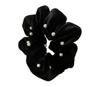 Accessoire de cheveux créatif avec fausses perles et design plissé pour queue de cheval - Décoration de cheveux pour femme