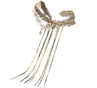 Accessoire de cheveux de mariée doré avec cristaux éblouissants, belle chaîne de tête, adapté à toute tenue formelle ou costume, ornement de cheveux doré vintage