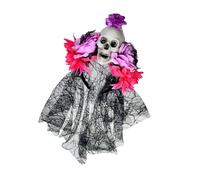 Accessoire de cheveux en dentelle avec motif tête de mort et toile d'araignée pour Halloween, fêtes costumées, événements punk, jeux de rôle, gothique, en résine, pour un événement à thème
