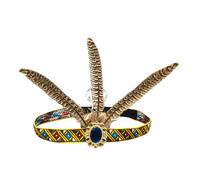Accessoire de cheveux luxueux à plumes avec queue et strass étincelants