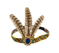 Accessoire de cheveux luxueux à plumes avec queue et strass étincelants