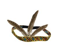 Accessoire de cheveux luxueux à plumes avec queue et strass étincelants