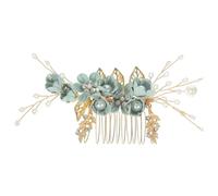 Accessoire de Cheveux Mariée, Peigne de Mariage Vert en Alliage | Bijoux de Cheveux Ornés de Cristaux, Style Délicat, pour Anniversaire et Bal, Finition Verte