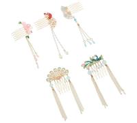 Accessoire de Cheveux Oriental Peigne Ornemental à Fleurs, 5pcs