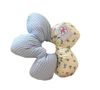 Accessoire de cheveux tendance à rayures avec fleurs exagérées pour queue de cheval fait à la main pour un usage quotidien
