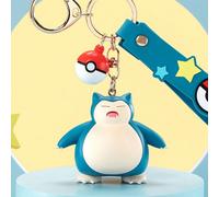 Accessoire de compagnon d'aventure style Pokémon Ronflex - Matériau PVC + Pendentif Poké Ball, Décoration de sac ccessoire portable (1 pièce) Taille UniqueCartoonAlliage de zinc