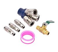 Accessoire de compresseur d'air professionnel à 3 ports - Raccord rapide en métal - Systèmes pneumatiques ronds à 3 voies