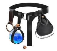 Accessoire de costume de la Renaissance - Pochette pour sac à main - Bouteille de potion - Ceinture - Ensemble de taille rétro médiéval - Festival Ren Faire, Noir classique, défaut