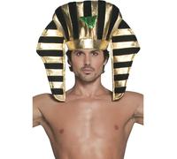 Accessoire De Costume Pour Adultes Pharaon Égyptien Roi Tête En Or Noir Égypte