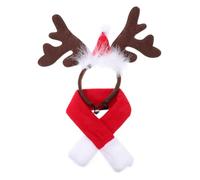 Accessoire de Costume pour Animaux de Compagnie, Serrage-tête Renne Noël | Écharpe Courte en Peluche, Fête de Noël pour Chien et Animal, Finition Soignée, Confortable