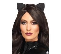 Accessoire De Costume Pour Femmes Avec Oreilles De Chat En Vinyle Pailleté