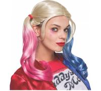 Accessoire de costume - Suicide Squad - Perruque Harley Quinn - Femme - Noir/Rose/Bleu - Livraison rapide 24h