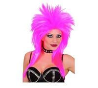 Accessoire de costume - WIDMANN - Perruque Rockstar Fuchsia - Adulte - Rose