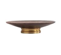 Accessoire de cuisine moderne Bol à fruits en bois, grand plat de service for dessert, bol forme ronde for gâteau, collations, bols noyer for pièce maîtresse, mariage(Petit)