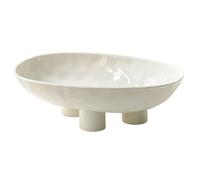 Accessoire de cuisine moderne Coupe à fruits trépied en céramique, plat de service moderne et minimaliste, centre table décoratif for la maison(Blanc)