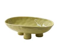 Accessoire de cuisine moderne Coupe à fruits trépied en céramique, plat de service moderne et minimaliste, centre table décoratif for la maison(Green)
