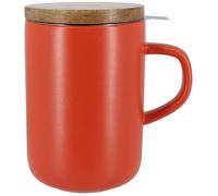 Accessoire de cuisine Ogo TISANIERE JULIET PAPRIKA EN GRES ET COUVERCLE EN ACACIA DE 475 ML