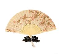 Accessoire de danse - Éventails pliants en soie magnifiquement conçus pour améliorer votre look vintage (C)