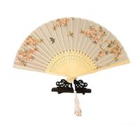 Accessoire de danse - Éventails pliants en soie magnifiquement conçus pour améliorer votre look vintage (E)