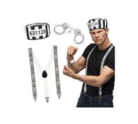 Accessoire de déguisement - 3 accessoires déguisement prisonnier adulte - - noir - 33215