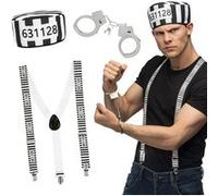 Accessoire de déguisement - 3 accessoires déguisement prisonnier adulte - - noir - boland 33215 Noir G