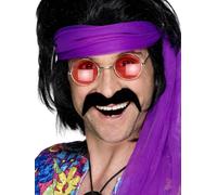 Accessoire De Déguisement Autocollant Pour Adultes Moustache Noire Des Années 70