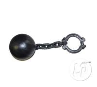Accessoire de déguisement - Boulet de prisonnier en plastique avec chaîne - Noir - 55cm