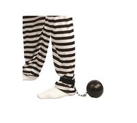 Accessoire de déguisement - boulet plastique noir cheville prisonnier bagnard - guirca 16458