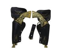 Accessoire de déguisement - cartouchière double noire avec pistolets adulte - guirca 18449