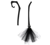 Accessoire de déguisement d'Halloween : balai magique de la sorcière : volez comme une sorcière avec ce balai enchanteur (Black, 97CM)