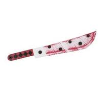 P'tit Clown - Machette Factice en Plastique - Accessoire Effrayant pour Halloween, Déguisements de Tueur, Cosplay, et Soirées à Thème (Blanc, Rouge)