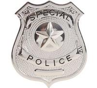 Accessoire de déguisement - plaque badge insigne police métal 6cm argent - guirca 16151 Gris G