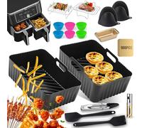 Accessoire de friteuse à air chaud Ninja Foodi AF400EU, AF300EU, AF500EU, accessoire Airfryer en silicone pour friteuse à air chaud Dual Zone Accessoires pour Innsky, Princess, Emerio 7,6 L-9,5 l