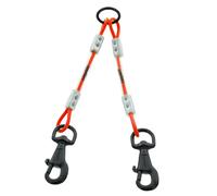 Accessoire de laisse pour chien 2 mousquetons Canihunt Xtreme 2 Orange 25 cm