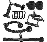 Accessoire de Machine à câble pour Triceps, Accessoires de Machine à câble pour Salle de Sport à Domicile, Fixation Latte, Corde à Triceps, Barre en Forme de V, Barre Droite rotative, poignée en V