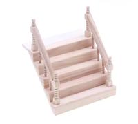 Accessoire de maison de poupée à la mode en bois massif petit escalier avec mains courantes échelle 1 12 intérieur modèle décoration