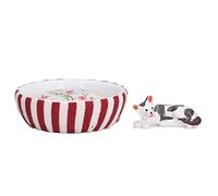 Accessoire de Maison de poupée, Conception de nids de Chiot et de Chat, développer l'imagination, exécution exquise, Accessoires de décoration de Maison de poupée pour 1 à 12 (Chat + nid)