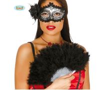 Accessoire de mode - Éventail - Plumes noires - Élégant et léger - Pour événements intérieurs