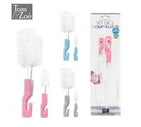 Accessoire De Nettoyage - Cmp - Goupillon Gris X2 - Pour Biberons Et Tétines Multicolore