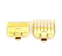 Accessoire de peigne universel pour tondeuse à cheveux, ensemble de peignes de guide de coupe professionnel en acier inoxydable de 1,5 mm à 4,5 mm(Or)