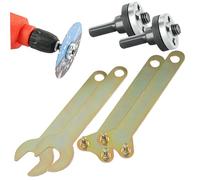 Accessoire de perceuse à angle droit, 2 ensembles d'adaptateur de perceuse, jeu bielles meuleuse d'angle électrique pour disque coupe, disque polissage, roue métallique pour meuleuse