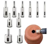 Accessoire De Perceuse À Perceuse De Trou,10 Pièces Kit D'outils En Acier Inoxydable Haute Résistance - Jeu De Forets De Noyau Câble | Pour Usinage De Céramique, Carreaux De Porcelaine