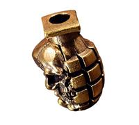 Accessoire de porte-clés en forme de grenades portables avec lampe de poche fonctionnelle équipement de survie en plein air artisanat en cuivre accessoire de porte-clés stratégique en cuivre