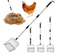 Accessoire de poulailler réglable 3 en 1 - Pelle à déjections de poulet - Outil de nettoyage pour poules - Accessoire de litière pour poulailler - Séparation des déjections et des débris