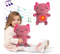 Accessoire de poupée 36 cm - Lumière respirante, sommeil apaisant, amour de la lune, respiration, peluche mignonne qui pèse le bébé dans le sommeil - Peluche avec mouvement respiratoire et musique