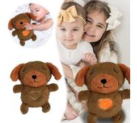 Accessoire de poupée pour bébé, lumière respirante, sommeil apaisant, amour de la lune, respiration, adorable animal en peluche pour chien, la musique apaise le bébé dans le sommeil ~ Peluche avec
