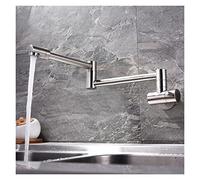 Accessoire de Robinet pivotant en Laiton, Bec de Piscine Pliable à Levier Unique pour Salle de Bain et Cuisine, Robinet d'évier d'eau Froide à Montage Mural, Finition chromée/brossée, mitigeur