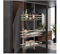 PORTE ACCESSOIRE DE SALLE DE BAIN - TECTAKE - Étagère de douche avec 3 étagères à suspendre - Argent