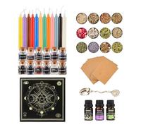 Accessoire de sorcière : accessoires rituels complets, kit de démarrage magique de qualité supérieure, cristaux, herbes, bougies et pierres | Kit d'outils spirituels idéal pour améliorer l'équilibre