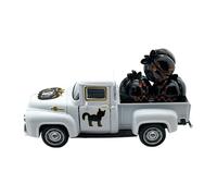 Accessoire de table stylisé Décoration de bar à café, camion rétro, décoration d'Halloween équipée de trois petits accessoires mignons pour Halloween, convient pour une station de (White, 12.5x5x4cm)